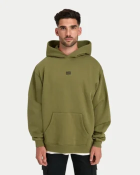 Mens collective oversized hoodie – olive green