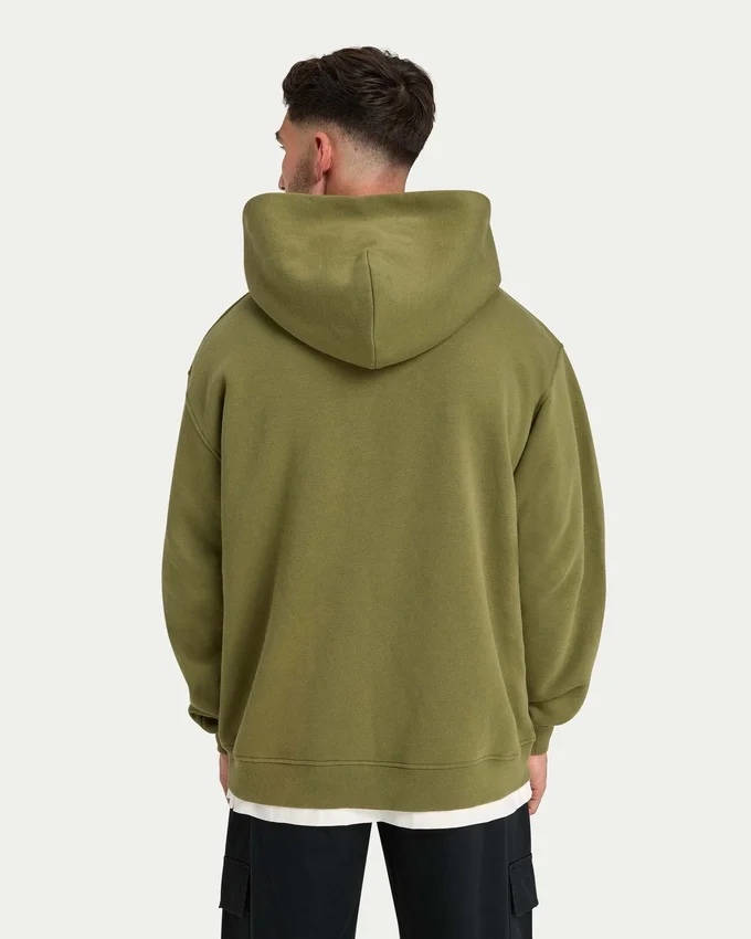 Mens collective oversized hoodie – olive green Mens collective oversized hoodie – olive green