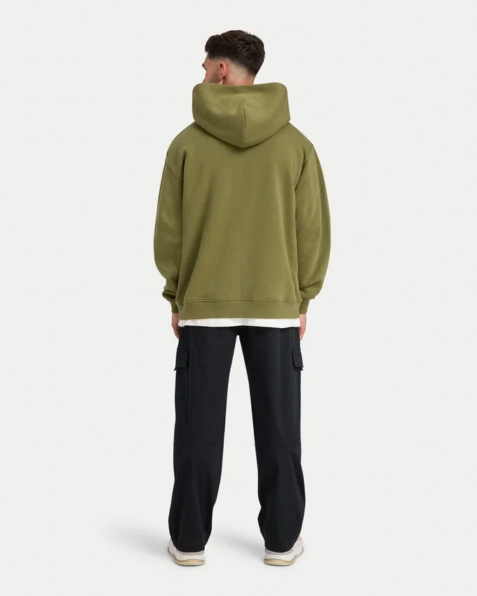 Mens collective oversized hoodie – olive green Mens collective oversized hoodie – olive green