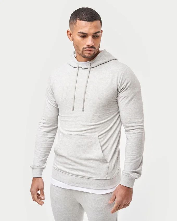 Mens focus slim fit hoodie – grey marl Mens focus slim fit hoodie – grey marl