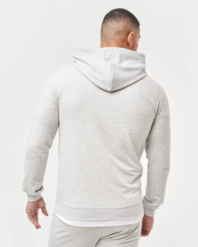 Mens focus slim fit hoodie – grey marl Mens focus slim fit hoodie – grey marl