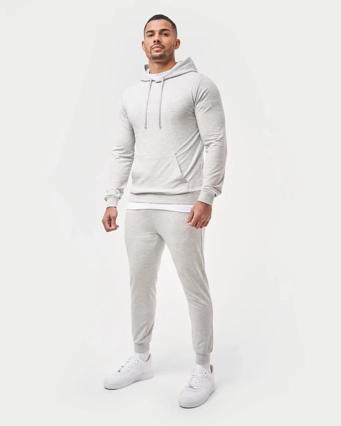Mens focus slim fit hoodie – grey marl Mens focus slim fit hoodie – grey marl