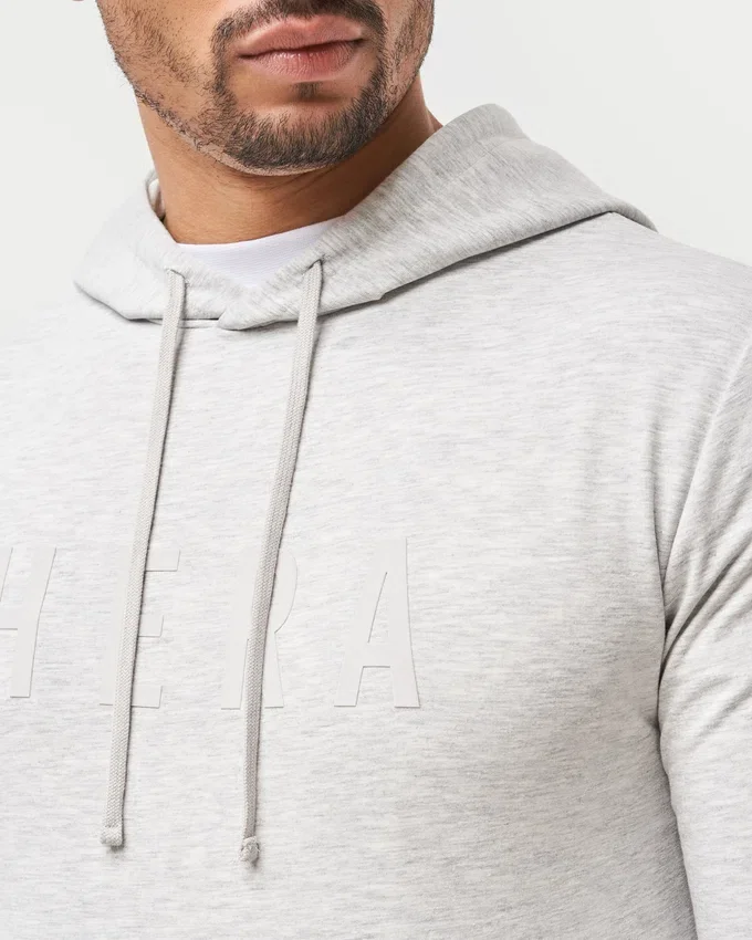 Mens focus slim fit hoodie – grey marl Mens focus slim fit hoodie – grey marl