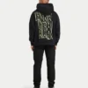 Mens graffiti oversized hoodie – black Mens graffiti oversized hoodie – black