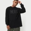 Mens label long sleeve t-shirt – black Mens label long sleeve t-shirt – black