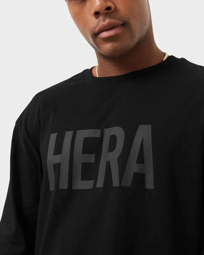 Mens label long sleeve t-shirt – black Mens label long sleeve t-shirt – black