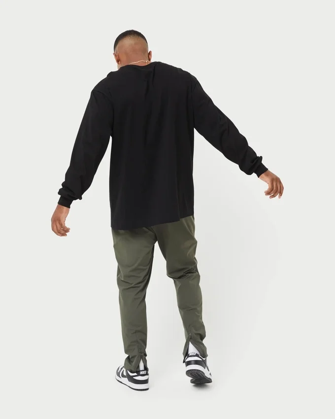 Mens label long sleeve t-shirt – black Mens label long sleeve t-shirt – black