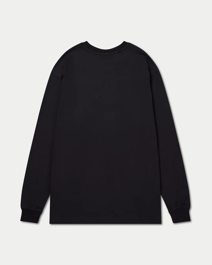 Mens label long sleeve t-shirt – black Mens label long sleeve t-shirt – black
