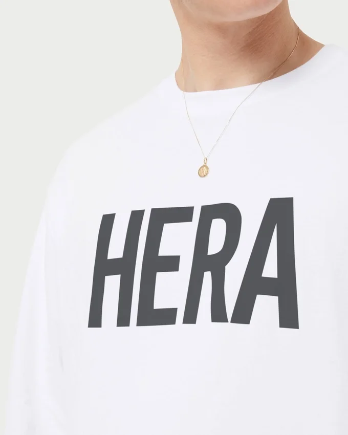 Mens label long sleeve t-shirt – white Mens label long sleeve t-shirt – white