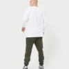 Mens label long sleeve t-shirt – white Mens label long sleeve t-shirt – white