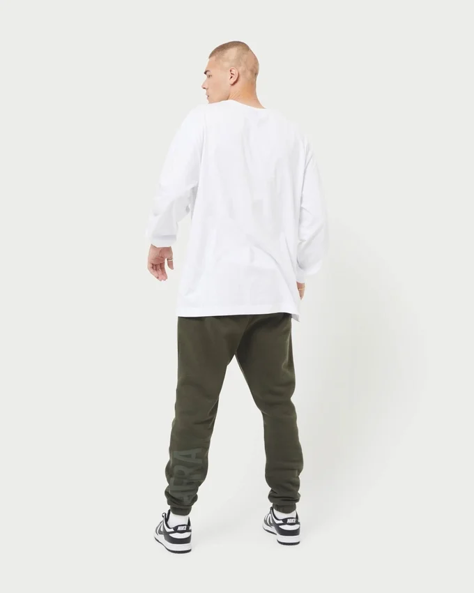 Mens label long sleeve t-shirt – white Mens label long sleeve t-shirt – white
