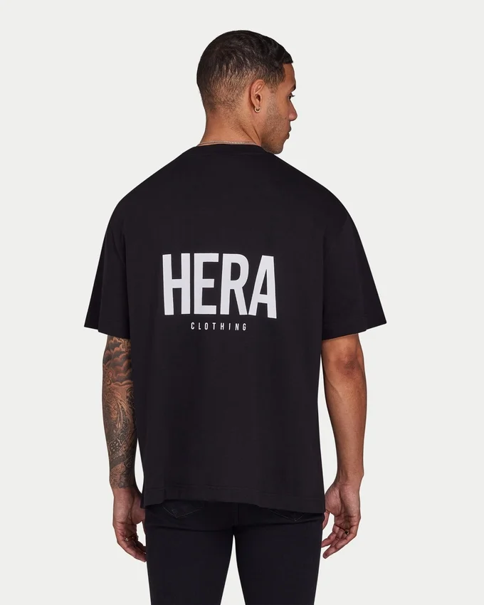 Mens oversized staple t-shirt – black Mens oversized staple t-shirt – black