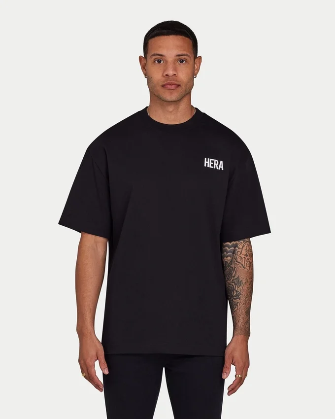 Mens oversized staple t-shirt – black Mens oversized staple t-shirt – black