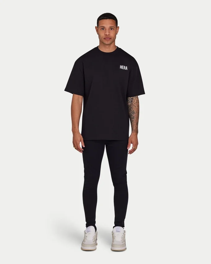 Mens oversized staple t-shirt – black Mens oversized staple t-shirt – black