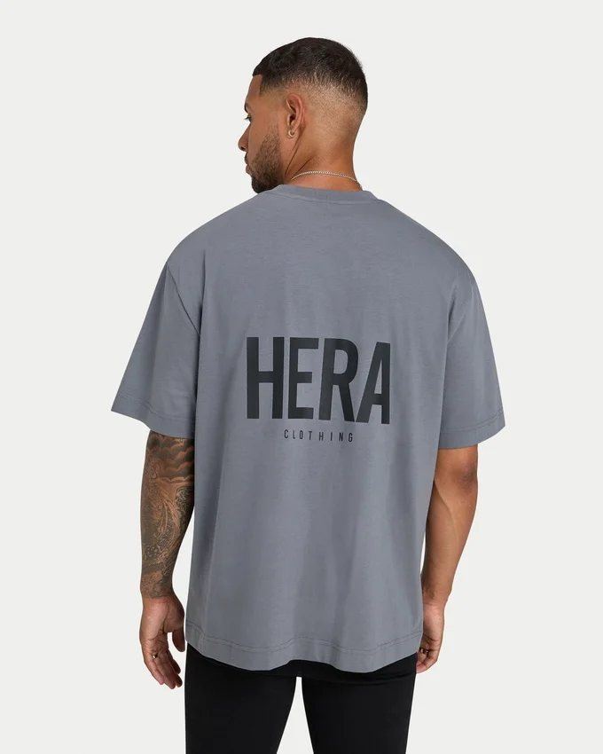 Mens oversized staple t-shirt – charcoal grey Mens oversized staple t-shirt – charcoal grey