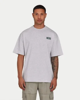 mens oversized staple t shirt grey marl 2 280x350 - Mens oversized staple t-shirt - grey marl