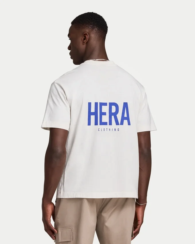 Mens oversized staple t-shirt – off white Mens oversized staple t-shirt – off white