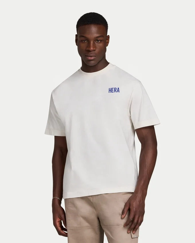 Mens oversized staple t-shirt – off white Mens oversized staple t-shirt – off white