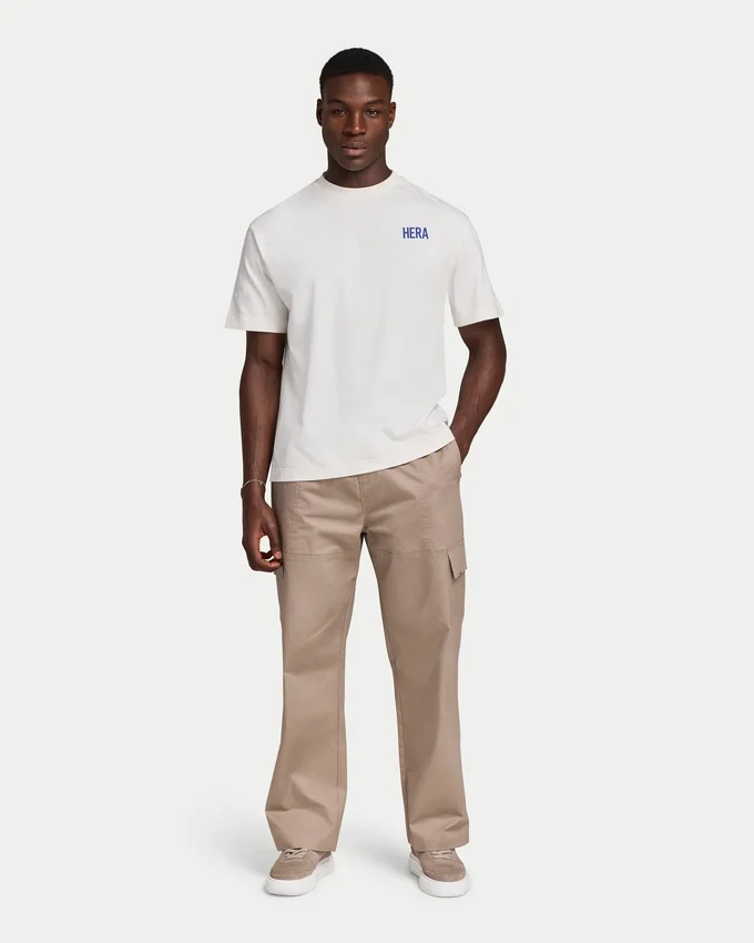 Mens oversized staple t-shirt – off white Mens oversized staple t-shirt – off white