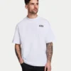 Mens oversized staple t-shirt – white Mens oversized staple t-shirt – white