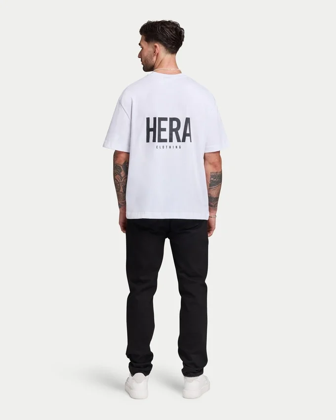 Mens oversized staple t-shirt – white Mens oversized staple t-shirt – white