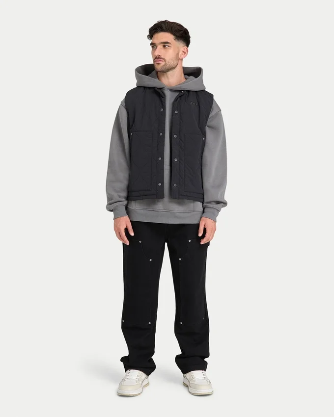 Mens quilted utility gilet – black Mens quilted utility gilet – black