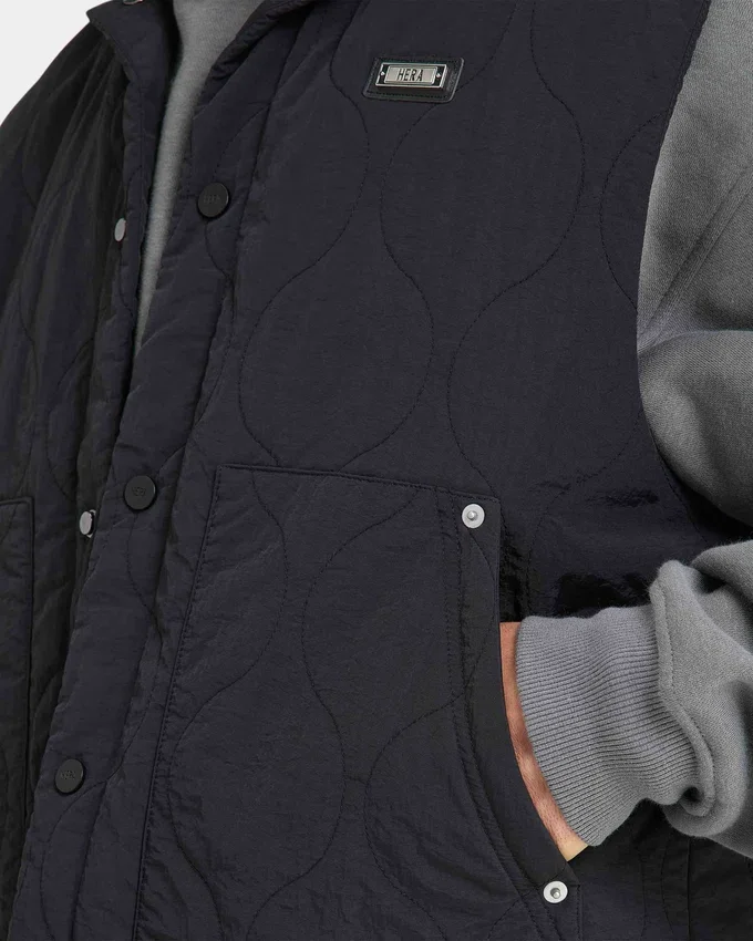 Mens quilted utility gilet – black Mens quilted utility gilet – black