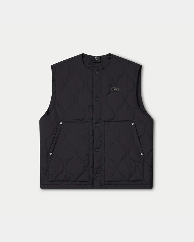Mens quilted utility gilet – black Mens quilted utility gilet – black