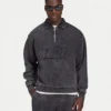 Mens signature washed oversized 1/4 zip sweatshirt Mens signature washed oversized 1/4 zip sweatshirt