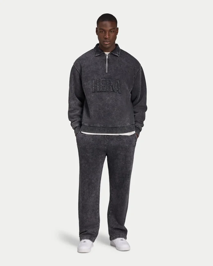 Mens signature washed oversized 1/4 zip sweatshirt Mens signature washed oversized 1/4 zip sweatshirt