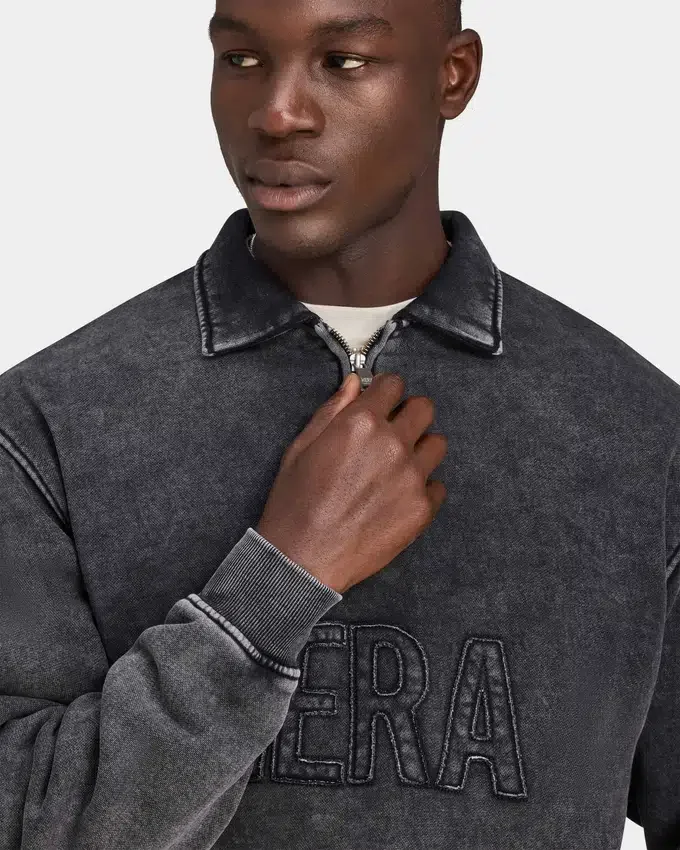 Mens signature washed oversized 1/4 zip sweatshirt Mens signature washed oversized 1/4 zip sweatshirt