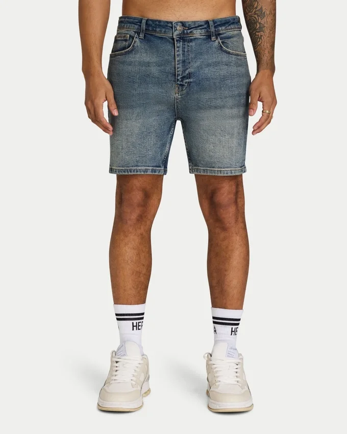 Mens slim fit short – blue sand Mens slim fit short – blue sand