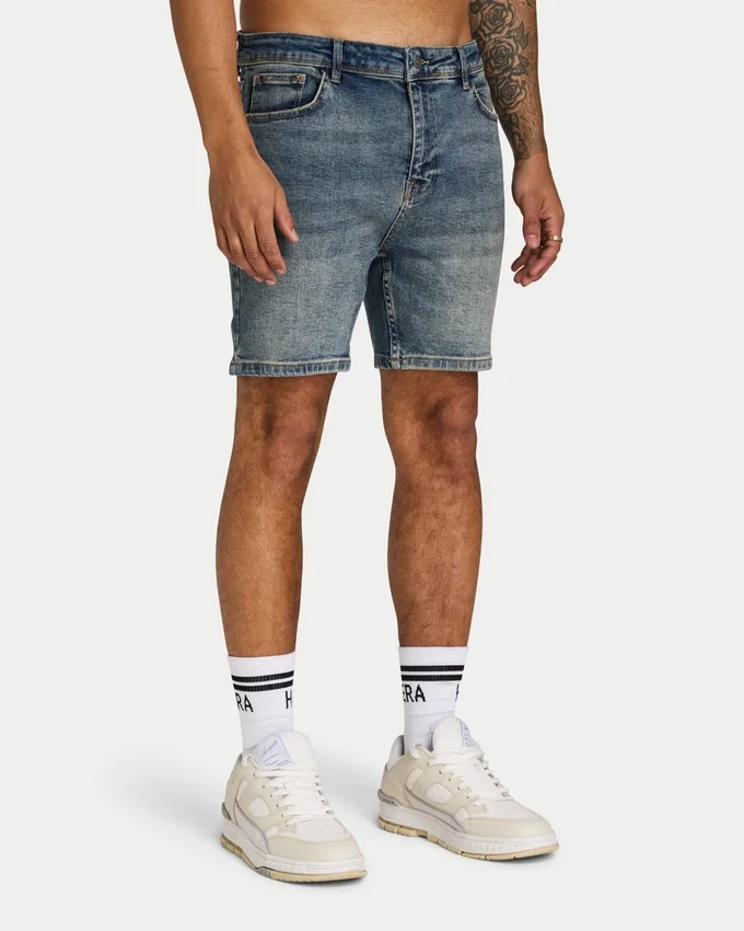 Mens slim fit short – blue sand Mens slim fit short – blue sand