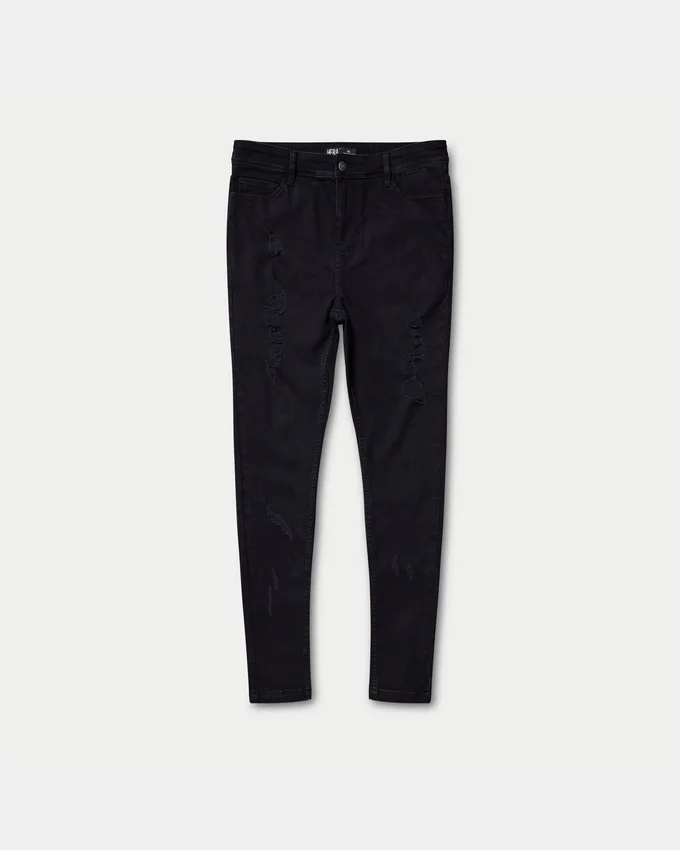 Mens spray-on ripped jean – black Mens spray-on ripped jean – black
