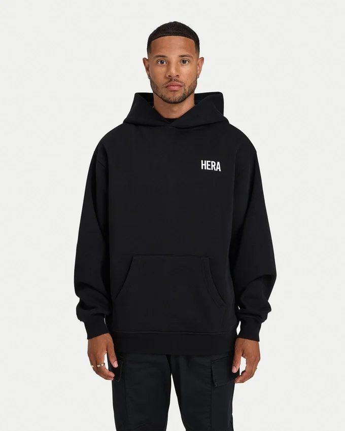 Mens staple oversized hoodie – black Mens staple oversized hoodie – black