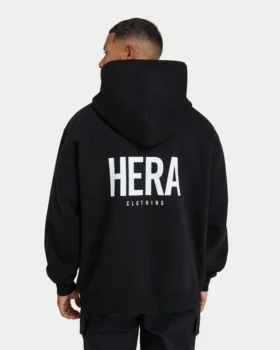 Mens staple oversized hoodie – black Mens staple oversized hoodie – black