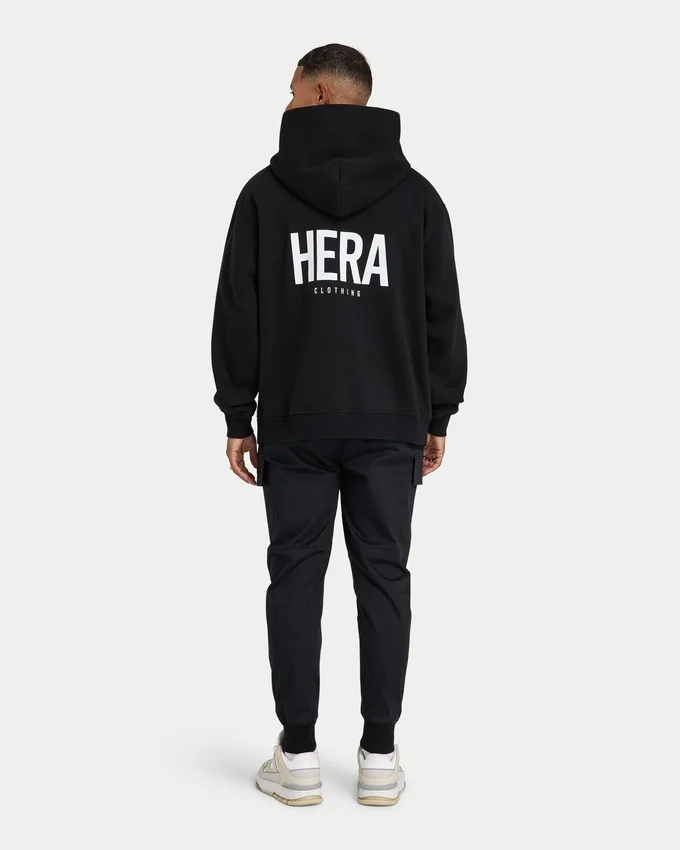 Mens staple oversized hoodie – black Mens staple oversized hoodie – black