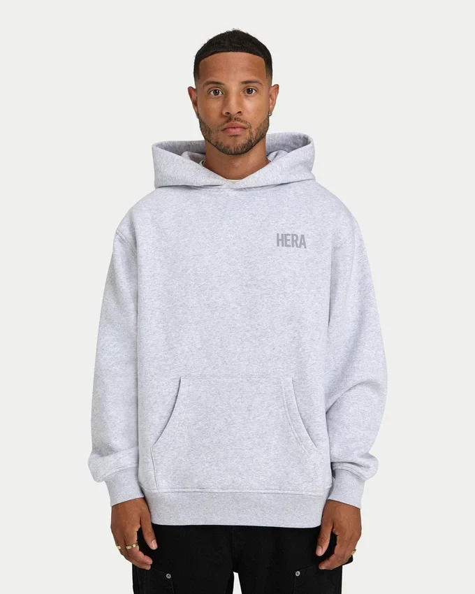 Mens staple oversized hoodie – grey marl Mens staple oversized hoodie – grey marl