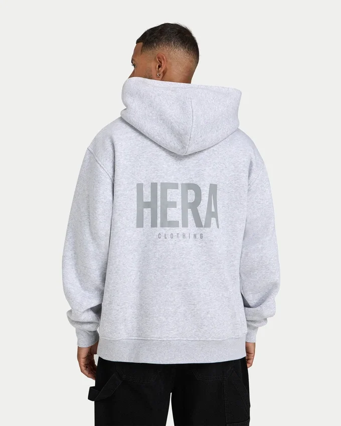 Mens staple oversized hoodie – grey marl Mens staple oversized hoodie – grey marl