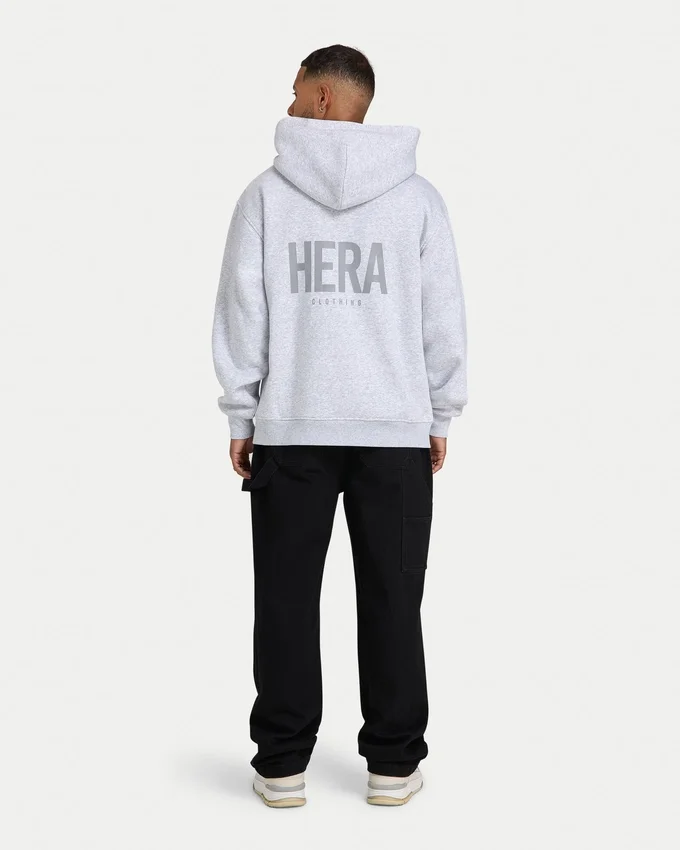 Mens staple oversized hoodie – grey marl Mens staple oversized hoodie – grey marl