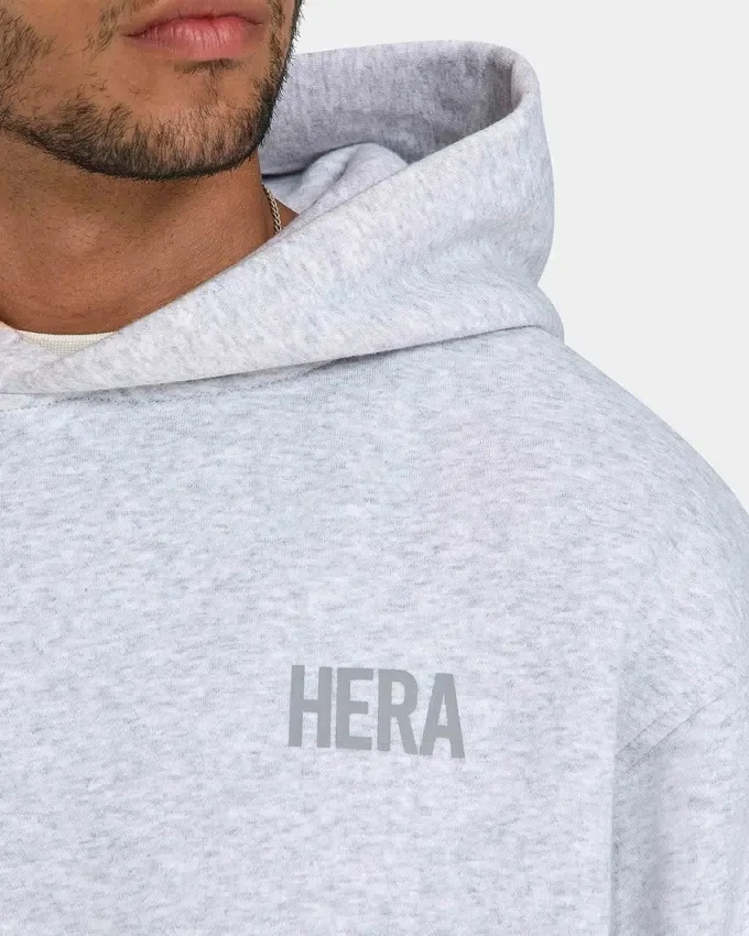 Mens staple oversized hoodie – grey marl Mens staple oversized hoodie – grey marl