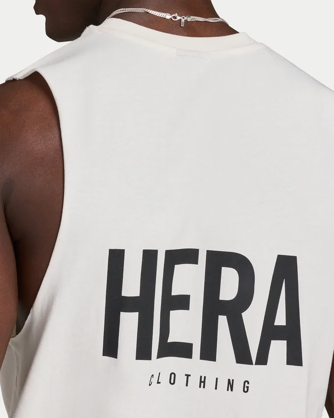 Mens staple tank – white Mens staple tank – white