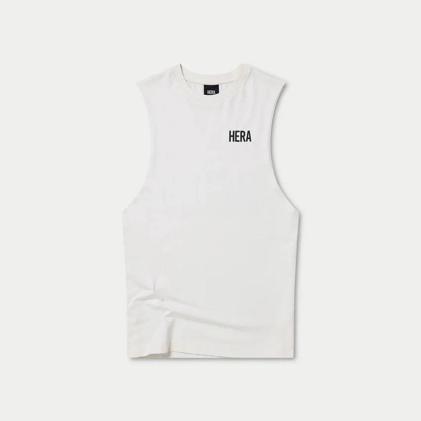 Mens staple tank – white Mens staple tank – white