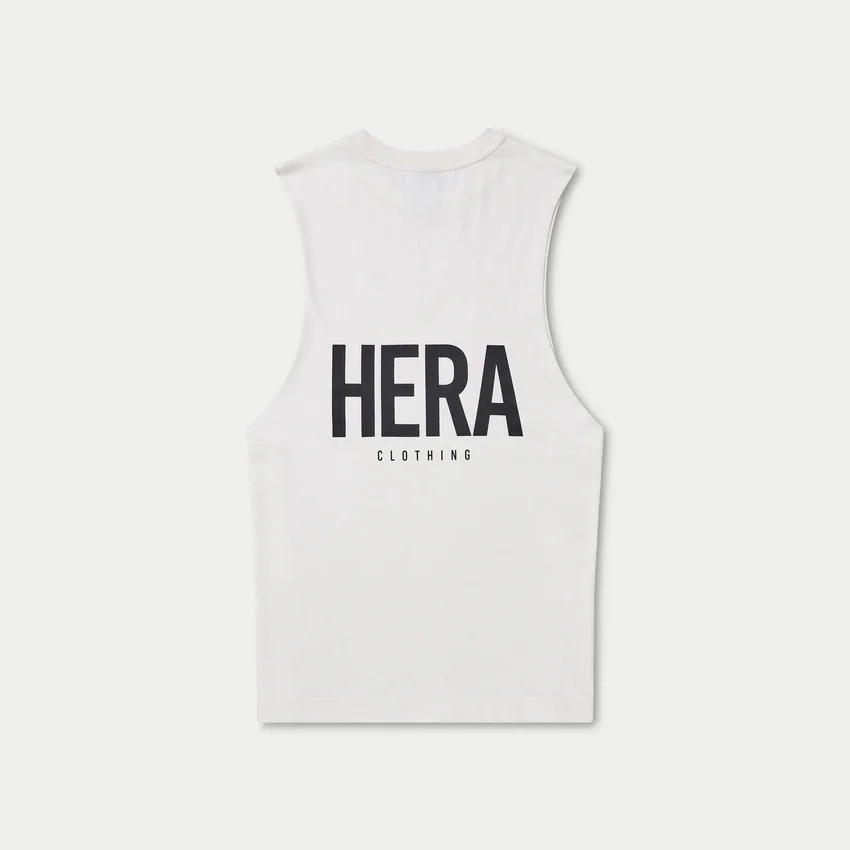 Mens staple tank – white Mens staple tank – white