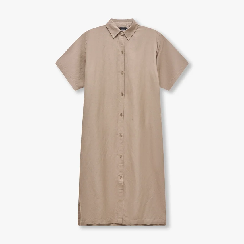 Rewear linen mix shirt dress – marsh grey Rewear linen mix shirt dress – marsh grey