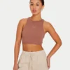 Women’s base racer crop top – acorn brown Women’s base racer crop top – acorn brown
