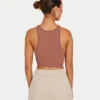 Women’s base racer crop top – acorn brown Women’s base racer crop top – acorn brown
