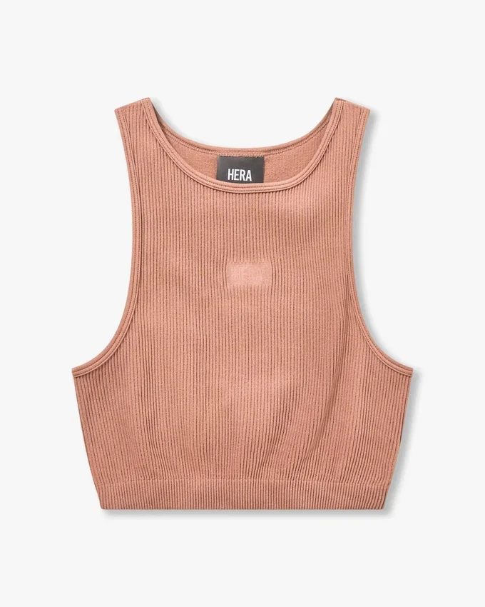 Women’s base racer crop top – acorn brown Women’s base racer crop top – acorn brown