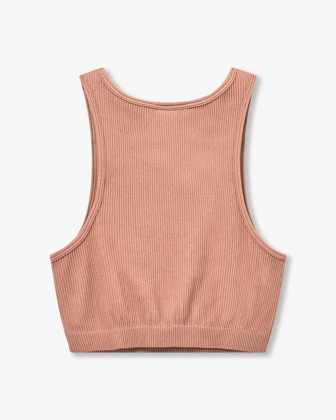 Women’s base racer crop top – acorn brown Women’s base racer crop top – acorn brown