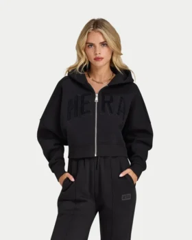 Womens 365 cropped zip hoodie